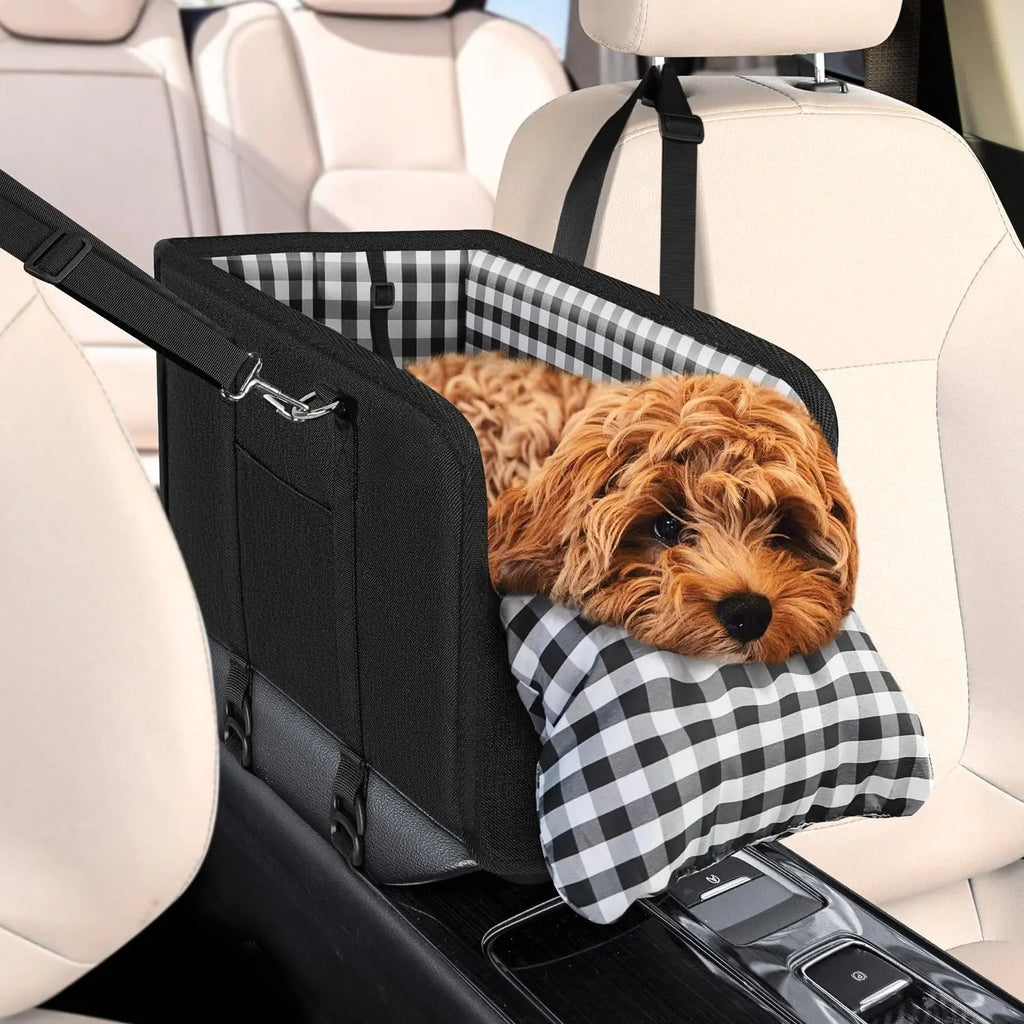 Must-Have Center Console Dog Car Seat - Anxiety Relief Small Pet Booster Seat