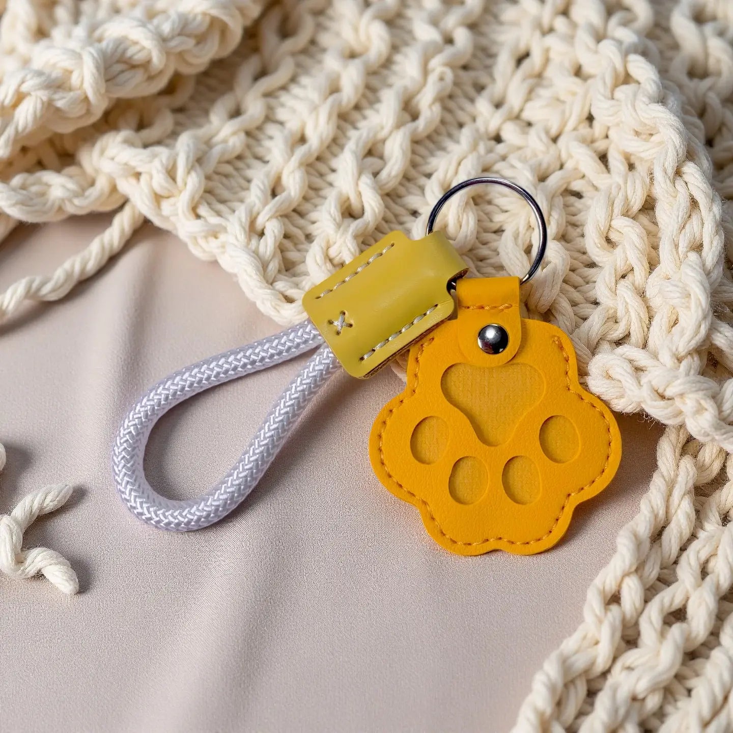 Pet Fur Memory Charm Leather Keychain Keepsake for Dogs