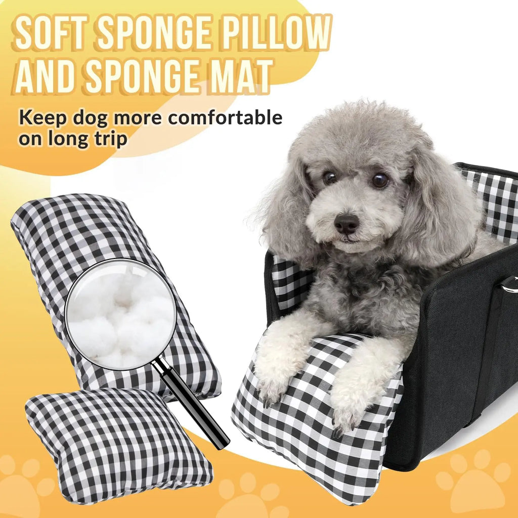Must-Have Center Console Dog Car Seat - Anxiety Relief Small Pet Booster Seat