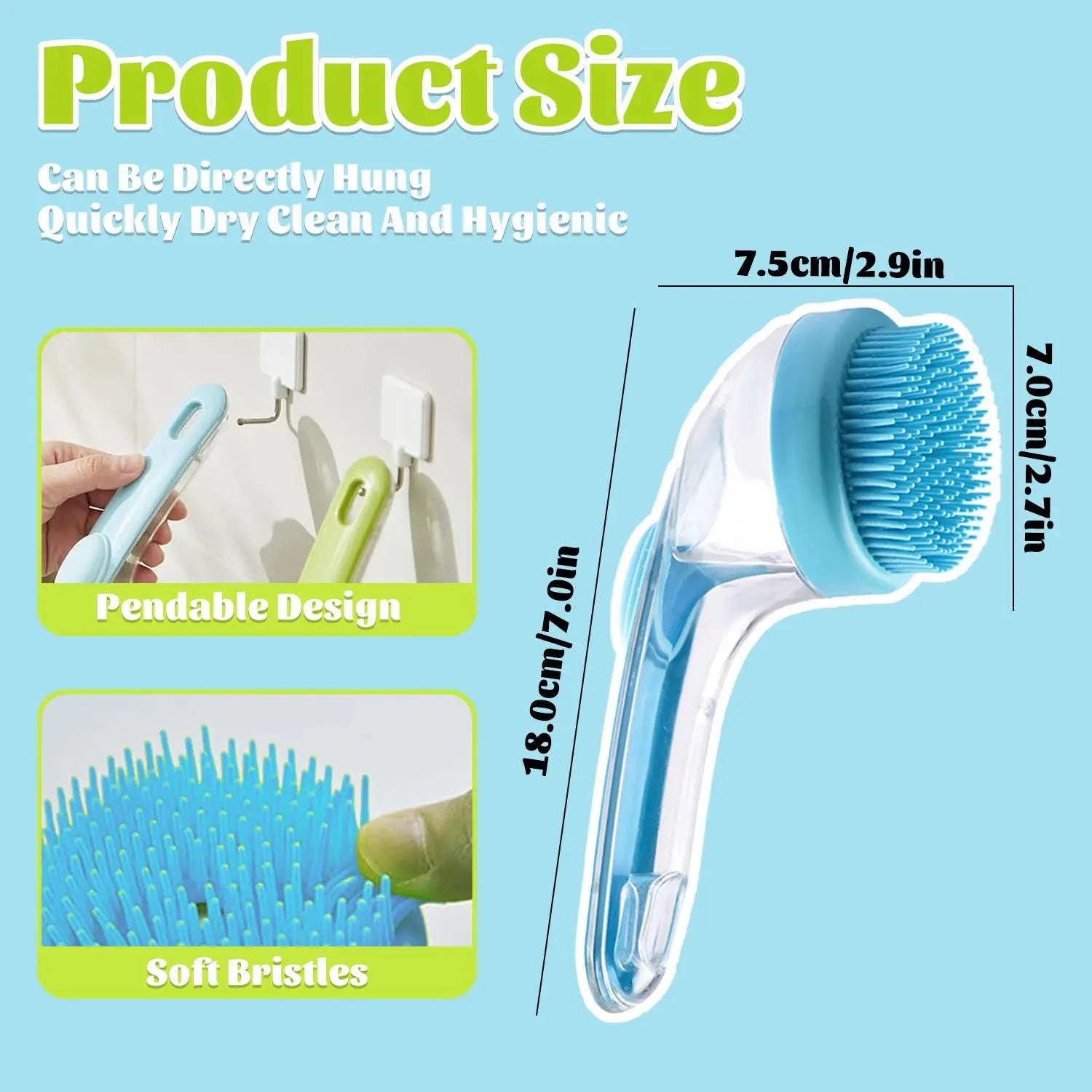 Pet Bath Brush with Shampoo Dispenser for Dogs & Cats