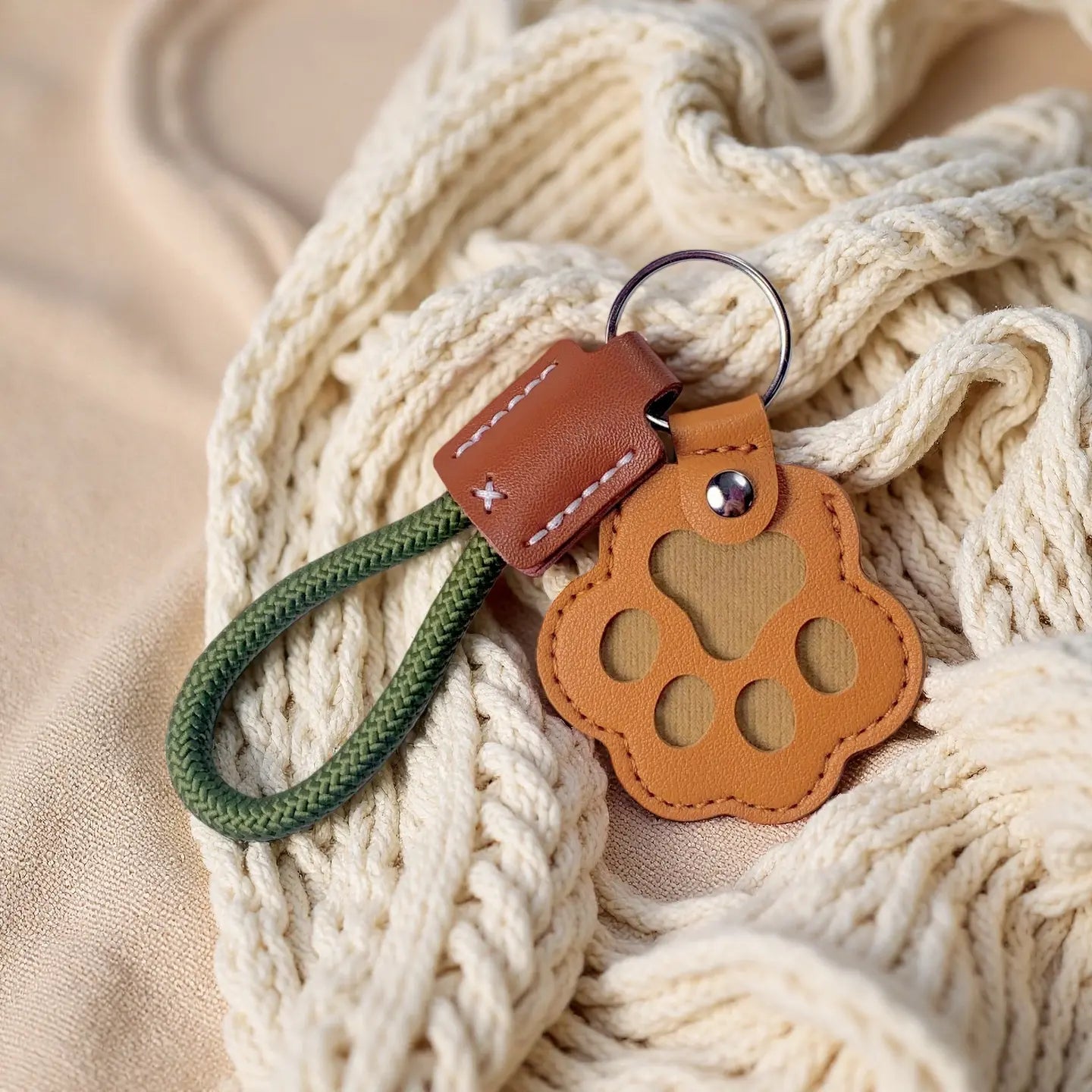 Pet Fur Memory Charm Leather Keychain Keepsake for Dogs