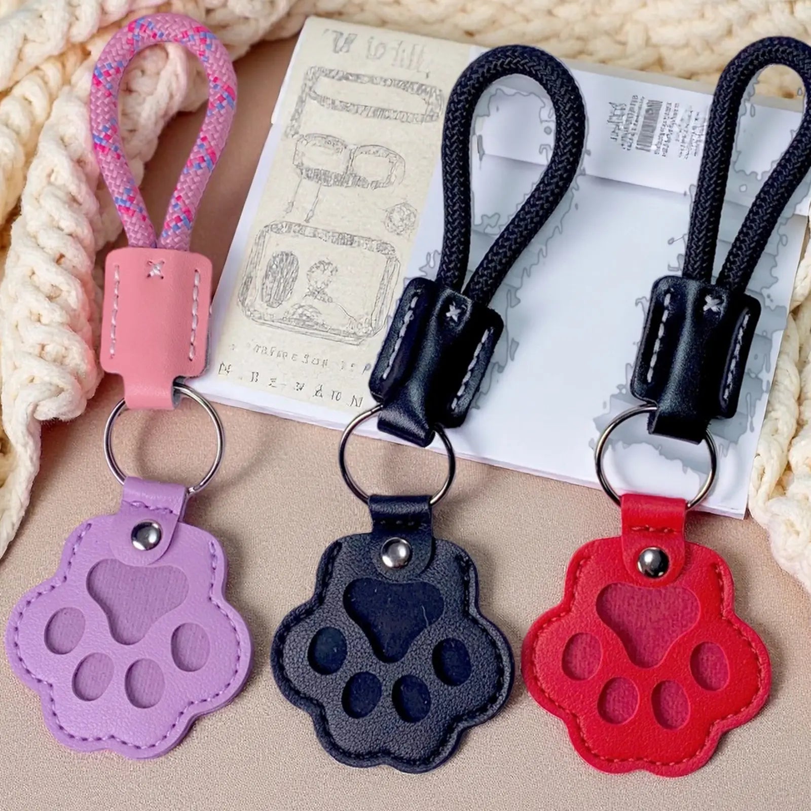 Pet Fur Memory Charm Leather Keychain Keepsake for Dogs