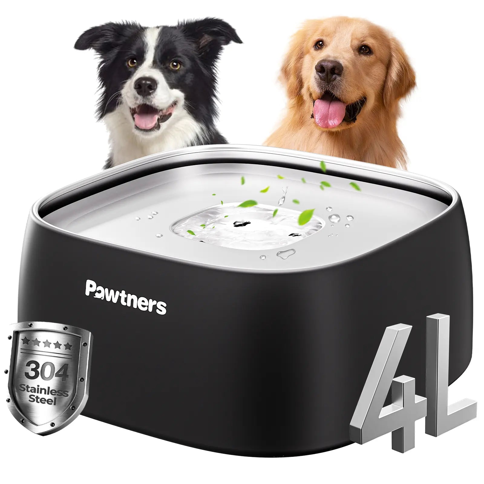 Pawtners Dog Water Bowl for Small Medium Large Dogs