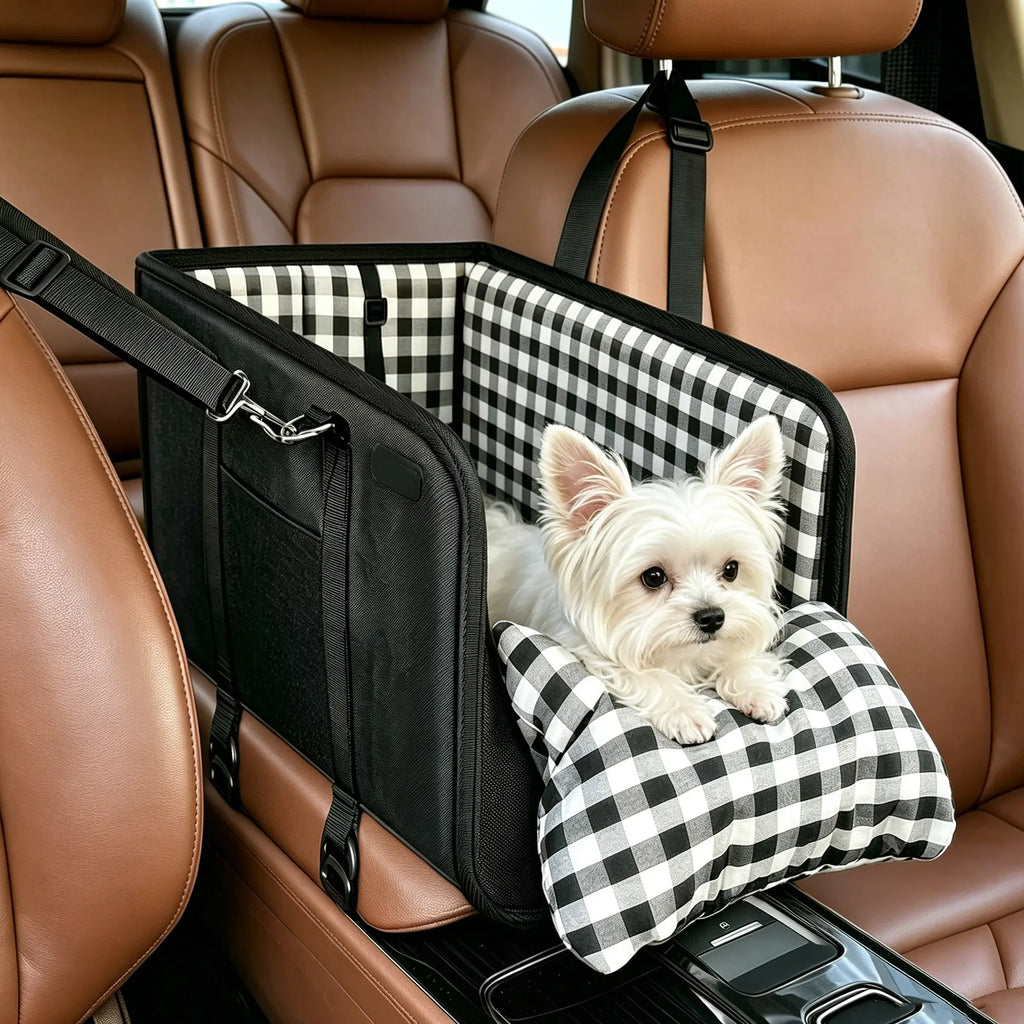 Must-Have Center Console Dog Car Seat - Anxiety Relief Small Pet Booster Seat