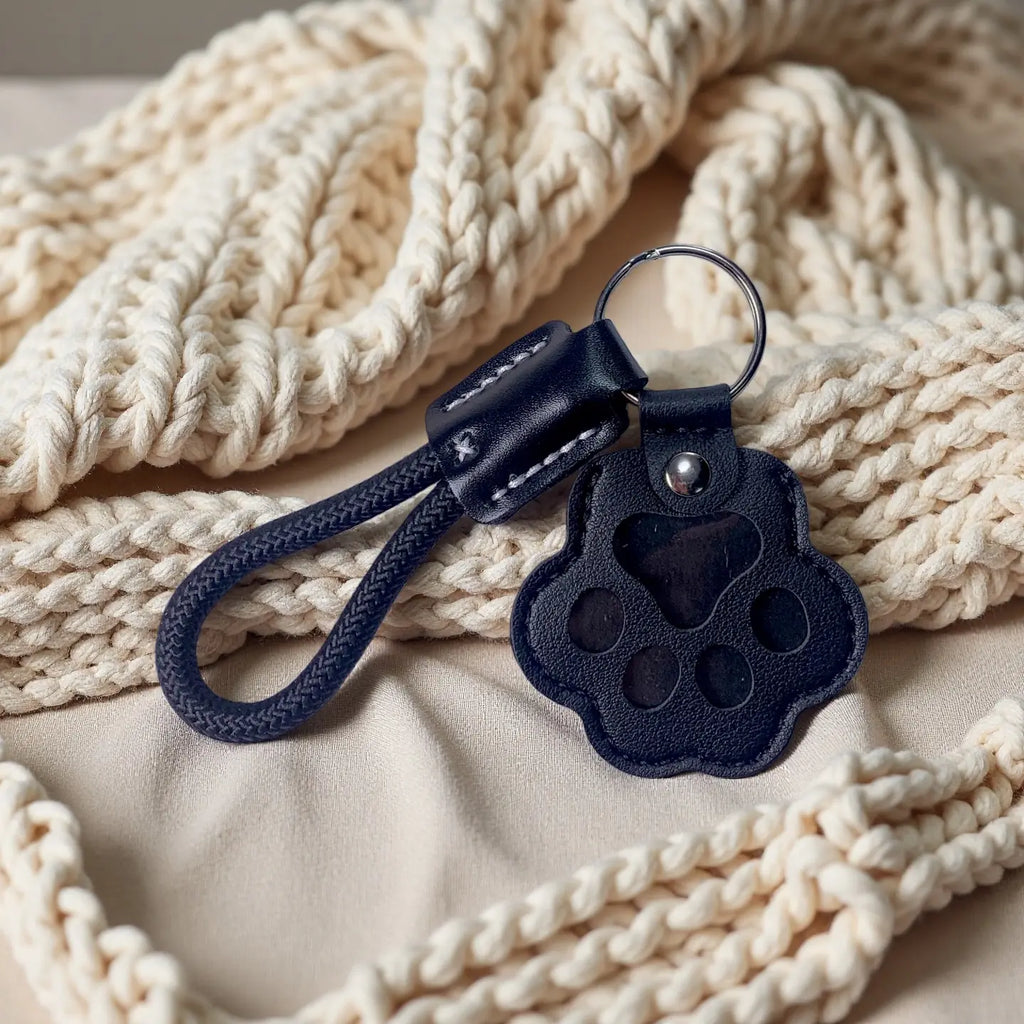 Pet Fur Memory Charm Leather Keychain Keepsake for Dogs